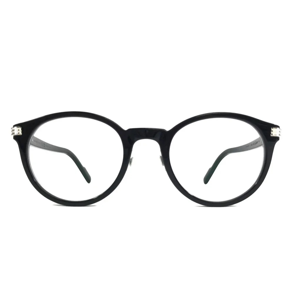 Cartier Eyeglasses Frames CT0312O 001 Black Silver Round Full Rim 50-22-145